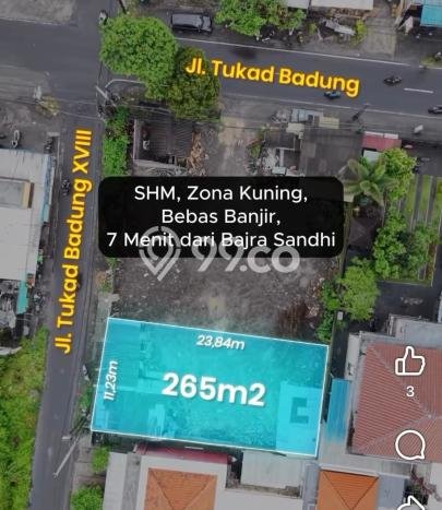 Dijual Tanah Lokasi Renon, Denpasar Seluas 265m2 Dijual Tanah Lokasi Renon, Denpasar Seluas 265m2
