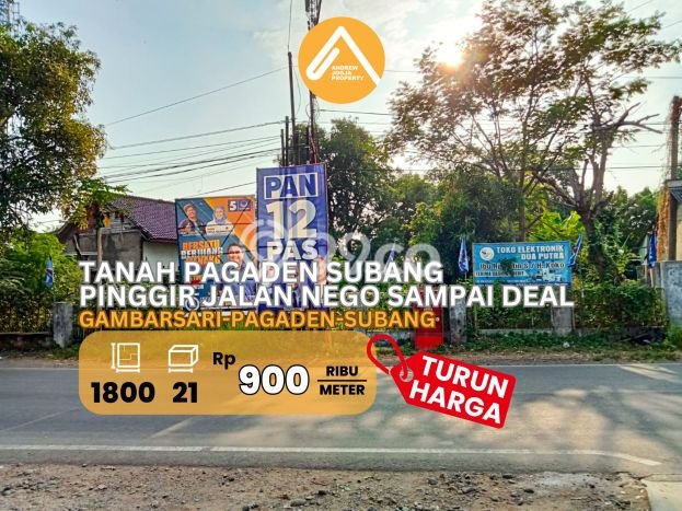 Tanah Komersial Dijual di Pagaden Subang 1800m2 Tanah Komersial Dijual di Pagaden Subang 1800m2