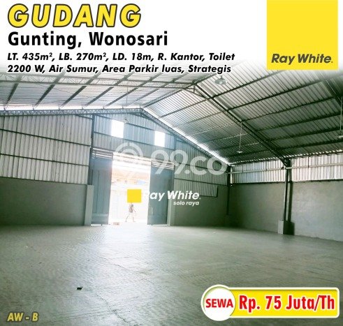 Gudang Disewakan di Area Ramai Wonosari, Klaten Gudang Disewakan di Area Ramai Wonosari, Klaten