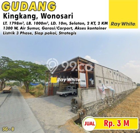 Untuk Dijual Gudang di Wonosari Klaten LT 1798m2 / LB 1000m2 Untuk Dijual Gudang di Wonosari Klaten LT 1798m2 / LB 1000m2