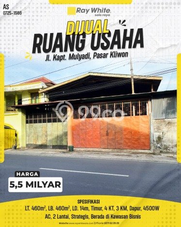 Komersial Dijual di Pasar Kliwon LT 460m2, LB 460m2 untuk Investasi Komersial Dijual di Pasar Kliwon LT 460m2, LB 460m2 untuk Investasi