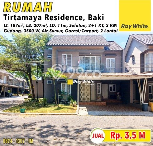 Dijual Rumah 2 Lantai di Perumahan Elite di Tirtamaya Residence, Baki Dijual Rumah 2 Lantai di Perumahan Elite di Tirtamaya Residence, Baki