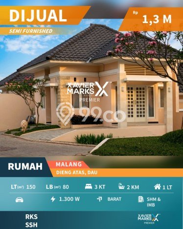 Dijual Hunian Rumah Terawat 3 Kamar di Dieng, Malang Dijual Hunian Rumah Terawat 3 Kamar di Dieng, Malang
