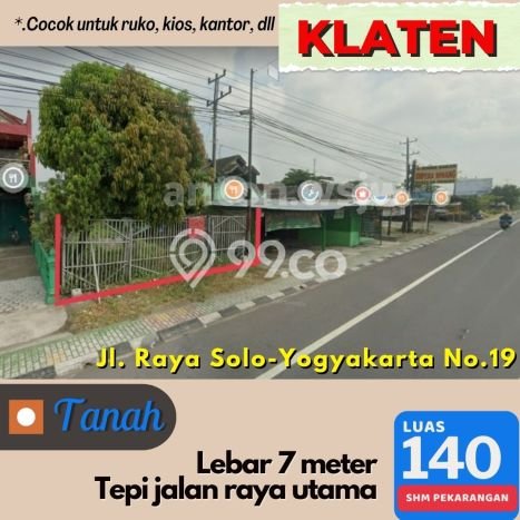 Tanah Strategis Dijual di Prambanan Klaten 140m2 Tanah Strategis Dijual di Prambanan Klaten 140m2