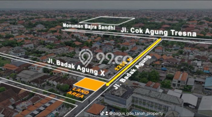 Kavling Tanah untuk Dijual di Renon, Denpasar, Luas 276m2 Kavling Tanah untuk Dijual di Renon, Denpasar, Luas 276m2