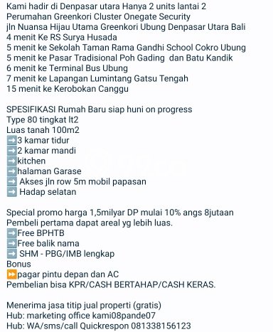 Dijual Rumah Eksklusif 3 KT di Ubung Kaja, Denpasar Dijual Rumah Eksklusif 3 KT di Ubung Kaja, Denpasar