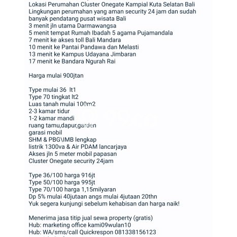 HOT LISTING! Rumah Siap Huni area Nusa Dua, Luas 100m2m² Bangunan 50m2m² HOT LISTING! Rumah Siap Huni area Nusa Dua, Luas 100m2m² Bangunan 50m2m²