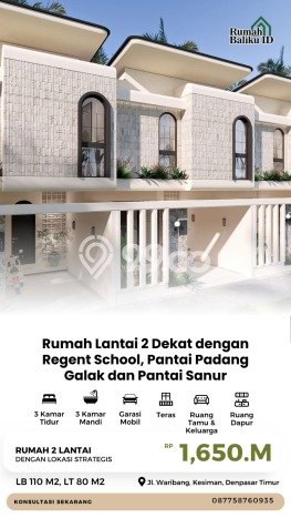 Jual Rumah Modern 3 KT di Sanur Kaja, Denpasar Jual Rumah Modern 3 KT di Sanur Kaja, Denpasar