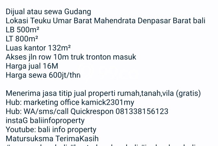 Unit Gudang Disewakan di Mahendradata di Area Ramai & Strategis Unit Gudang Disewakan di Mahendradata di Area Ramai & Strategis