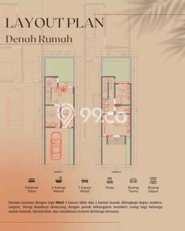 Rumah Minimalis 3 KT LT 65m2 di Sesetan Rumah Minimalis 3 KT LT 65m2 di Sesetan