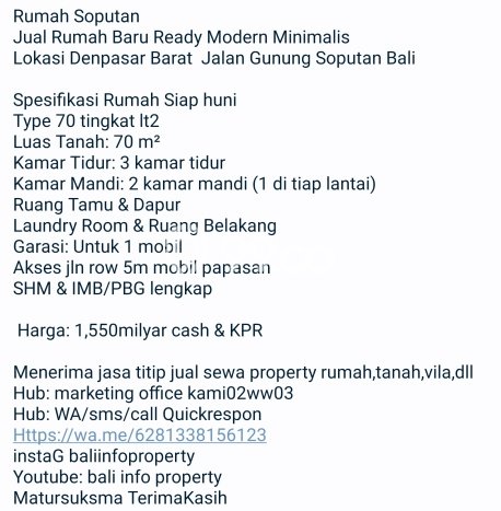 Rumah Luas Asri 3 KT Siap Pakai di Mahendradata Denpasar Rumah Luas Asri 3 KT Siap Pakai di Mahendradata Denpasar
