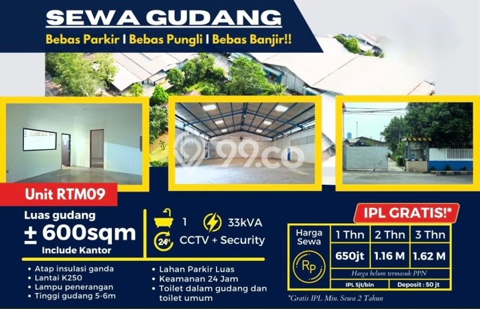 Unit Gudang Disewa Lokasi Karawaci, Tangerang Spesifikasi Luas Bangunan 600m2 Unit Gudang Disewa Lokasi Karawaci, Tangerang Spesifikasi Luas Bangunan 600m2