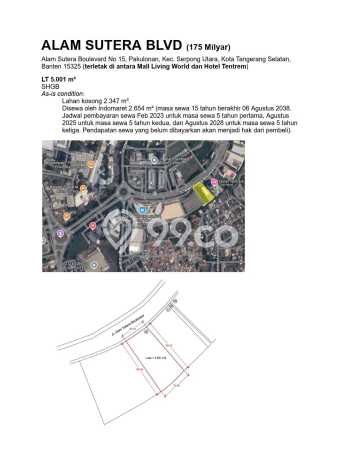 Untuk Dijual Tanah di Tangerang, Luas 5001m2 - Untuk Dijual Tanah di Tangerang, Luas 5001m2 -