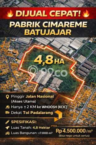 Unit Pabrik Strategis di Batujajar, Bandung Barat Potensi Cuan Besar Unit Pabrik Strategis di Batujajar, Bandung Barat Potensi Cuan Besar
