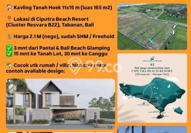 Tanah Komersial Dijual di Tabanan Tabanan 165m2 Tanah Komersial Dijual di Tabanan Tabanan 165m2