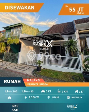 Rumah Sewa Malang LT 105m2 LB 90m2 Kawasan Soekarno Hatta Rumah Sewa Malang LT 105m2 LB 90m2 Kawasan Soekarno Hatta