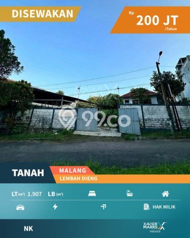 Untuk Disewa Tanah di Malang, Luas 1907m2 Area Berkembang Untuk Disewa Tanah di Malang, Luas 1907m2 Area Berkembang