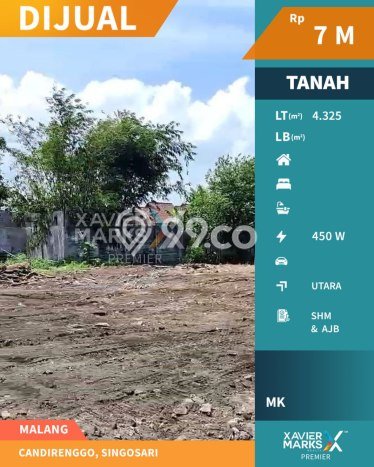 Tanah Kosong Dijual di Malang dengan Area 4325m2 Tanah Kosong Dijual di Malang dengan Area 4325m2