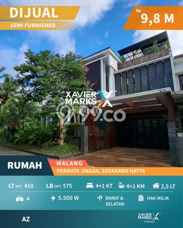 Rumah Mewah LB 575m2 Siap Pakai Desain Elegan di Soekarno Hatta, Malang Rumah Mewah LB 575m2 Siap Pakai Desain Elegan di Soekarno Hatta, Malang