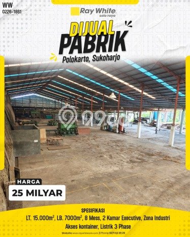 Area Ramai! Gudang Dijual di Polokarto untuk Bisnis Luas Bangunan 7000m2 Area Ramai! Gudang Dijual di Polokarto untuk Bisnis Luas Bangunan 7000m2