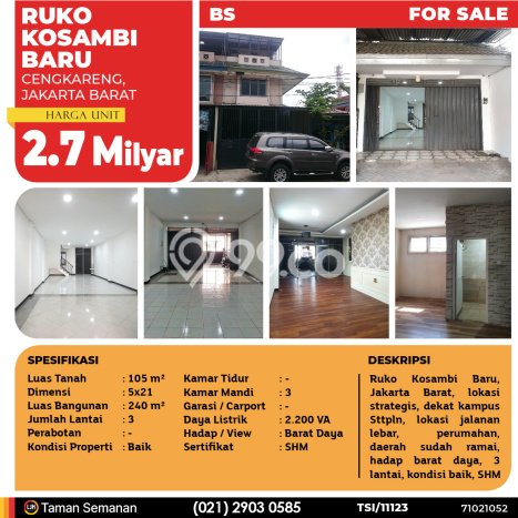 Lokasi Strategis! Dijual Ruko Bisnis di Cengkareng, Jakarta Barat Kondisi Bagus Lokasi Strategis! Dijual Ruko Bisnis di Cengkareng, Jakarta Barat Kondisi Bagus
