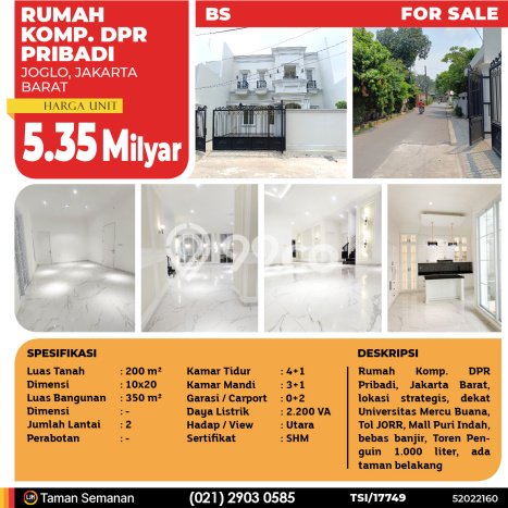 Jual Rumah Luas Megah Dengan View Eksklusif di Joglo, Jakarta Barat Jual Rumah Luas Megah Dengan View Eksklusif di Joglo, Jakarta Barat