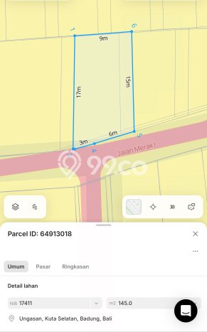 Tanah Potensial Kawasan Ungasan, Luas 145m², Pinggir Jalan Tanah Potensial Kawasan Ungasan, Luas 145m², Pinggir Jalan