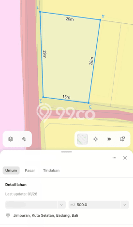 Untuk Dijual Tanah 500m2 di Jimbaran, Badung Untuk Dijual Tanah 500m2 di Jimbaran, Badung