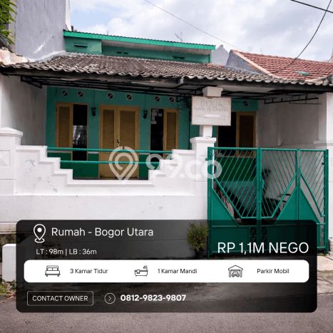 For Sale Rumah 3 Kamar Lokasi Ideal Bagus dan Strategis di Bogor Utara For Sale Rumah 3 Kamar Lokasi Ideal Bagus dan Strategis di Bogor Utara