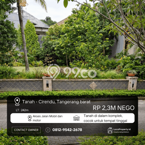 Dijual Tanah di Tangerang Tangerang Luas 242m2 SHM Dijual Tanah di Tangerang Tangerang Luas 242m2 SHM