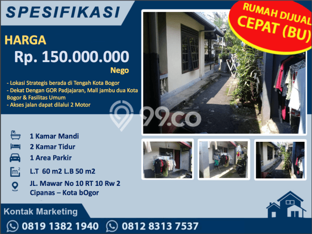 Rumah Nyaman 2 KT LB 50m2 Kondisi Bagus di Cipanas Rumah Nyaman 2 KT LB 50m2 Kondisi Bagus di Cipanas