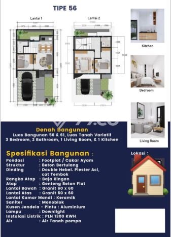 Rumah Modern 3 Kamar LT 80m2 di Jati Asih Rumah Modern 3 Kamar LT 80m2 di Jati Asih