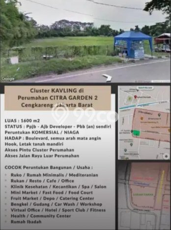 Dijual Tanah 1780m2 di Kalideres, Jakarta Barat Dijual Tanah 1780m2 di Kalideres, Jakarta Barat