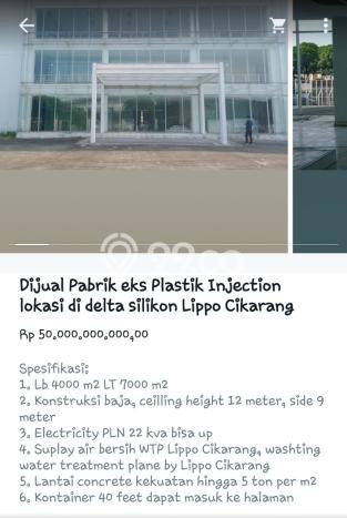 Pabrik Dijual di Bekasi LT 7000m2 & LB 4000m2 Lokasi Terbaik! Pabrik Dijual di Bekasi LT 7000m2 & LB 4000m2 Lokasi Terbaik!