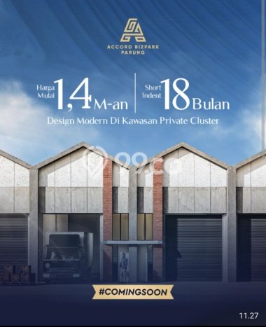 Unit Gudang Dijual di Gunung Sindur Bogor Luas Bangunan 108m2 Unit Gudang Dijual di Gunung Sindur Bogor Luas Bangunan 108m2