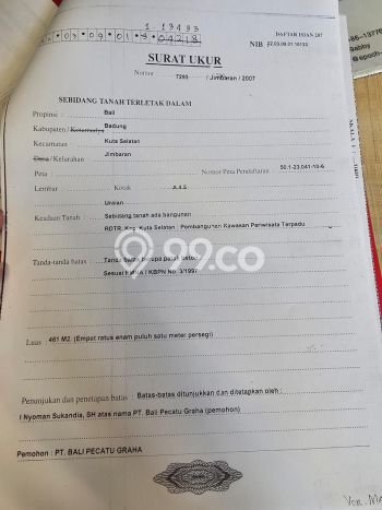 Tanah Kavling Dijual di Jimbaran, Badung dengan Luas Tanah 1231m2 Tanah Kavling Dijual di Jimbaran, Badung dengan Luas Tanah 1231m2
