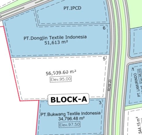 Tanah untuk Dijual Lokasi Lippo Cikarang, Cikarang Luas 56939m2 - Tanah untuk Dijual Lokasi Lippo Cikarang, Cikarang Luas 56939m2 -