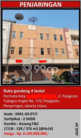 Ruko Dijual di Jakarta Barat LT 128m2 & LB 376m2 Lokasi Terbaik! Ruko Dijual di Jakarta Barat LT 128m2 & LB 376m2 Lokasi Terbaik!