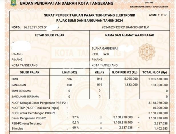 Kavling Tanah Dijual di Pinang Tangerang Spesifikasi 558m2 Kavling Tanah Dijual di Pinang Tangerang Spesifikasi 558m2
