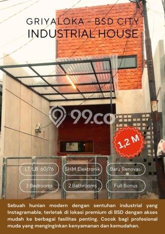 Rumah Modern 3 Kamar LT 60m2 di BSD Griya Loka Rumah Modern 3 Kamar LT 60m2 di BSD Griya Loka