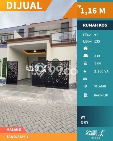 Jual Rumah Eksklusif 3 KT di Sawojajar, Malang Jual Rumah Eksklusif 3 KT di Sawojajar, Malang