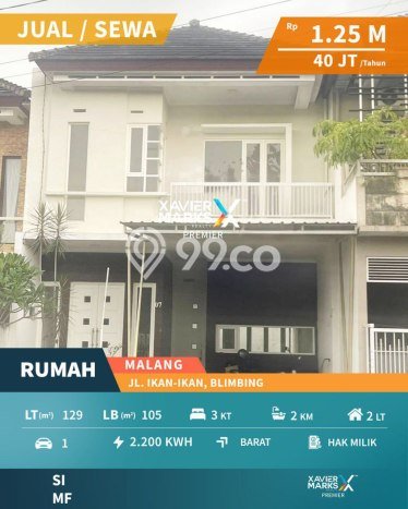 Rumah Modern Cantik 3 Kamar Bisa Langsung Pindah di Blimbing Rumah Modern Cantik 3 Kamar Bisa Langsung Pindah di Blimbing