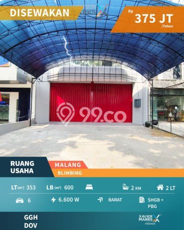 Unit Komersial Disewa Lokasi Blimbing, Malang Spesifikasi Luas Bangunan 600m2 Unit Komersial Disewa Lokasi Blimbing, Malang Spesifikasi Luas Bangunan 600m2