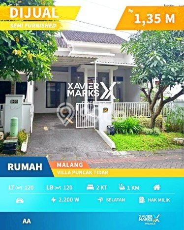 Rumah Minimalis 2 KT LT 120m2 di Villa Puncak Tidar Rumah Minimalis 2 KT LT 120m2 di Villa Puncak Tidar