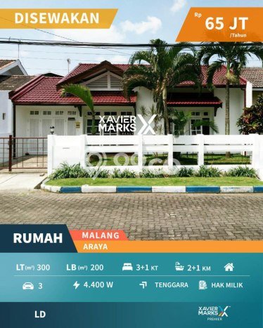 Jarang Ada! Rumah Sewa 3 Kamar Bagus Siap Huni Araya Jarang Ada! Rumah Sewa 3 Kamar Bagus Siap Huni Araya