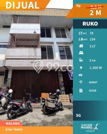 Ruko Dijual di Klojen LT 78m2, LB 234m2 untuk Investasi Ruko Dijual di Klojen LT 78m2, LB 234m2 untuk Investasi