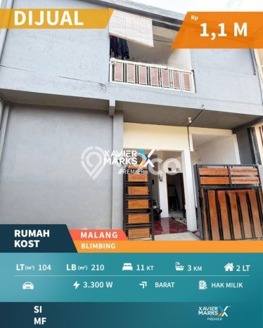 Kos-kosan Dijual di Blimbing, Malang, 11 KT, 3 KM, Bangunan 210m2 Kos-kosan Dijual di Blimbing, Malang, 11 KT, 3 KM, Bangunan 210m2