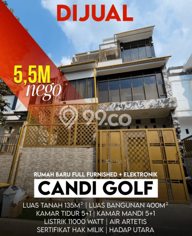 Jual Rumah Mewah Megah Dengan View Cantik di Candi Golf, Semarang Jual Rumah Mewah Megah Dengan View Cantik di Candi Golf, Semarang