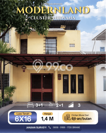 Rumah Modern 3 KT di Modernland Tangerang Unfurnished Rumah Modern 3 KT di Modernland Tangerang Unfurnished