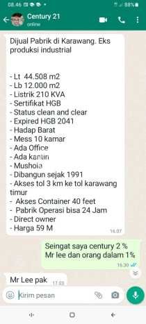 Untuk Dijual Pabrik di Karawang Timur, Karawang Harga Penawaran Spesial Untuk Dijual Pabrik di Karawang Timur, Karawang Harga Penawaran Spesial